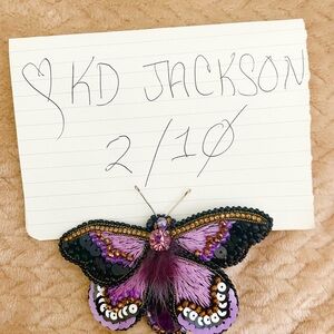 Artisan Hand Made Purple and Black Moth Brooch